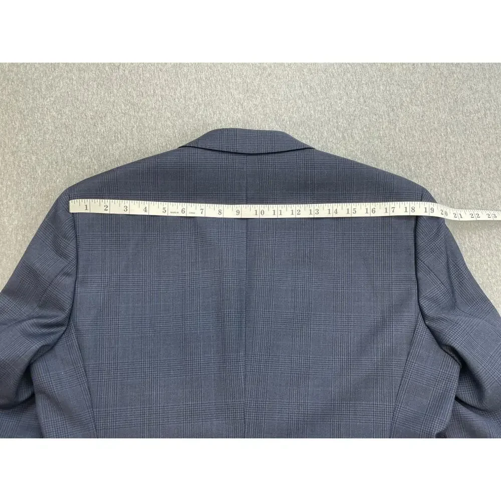 Hugo Boss‎ Blazer Mens 40S Plaid Lanificio 100% Wool 2-Button Single Breasted